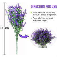 8pcs Flores Artificiales De Lavanda Faux UV Resistentes Para Decoración De Hogar Y Bodas Accesorios De Flores Plásticas Para Exterior - details 4