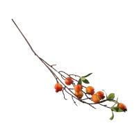 Rama De Pimienta Con Hojas Y 9 Cabezas De Pomegranato Falsas Rojas Y Naranja Para Decoración De Jardín Y Hogar Material De Seda - details 23