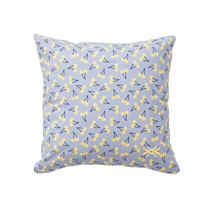Cojin 40x40cm 144tc 100%algodon azul con cerezas amarillas benetton fruits be - 1
