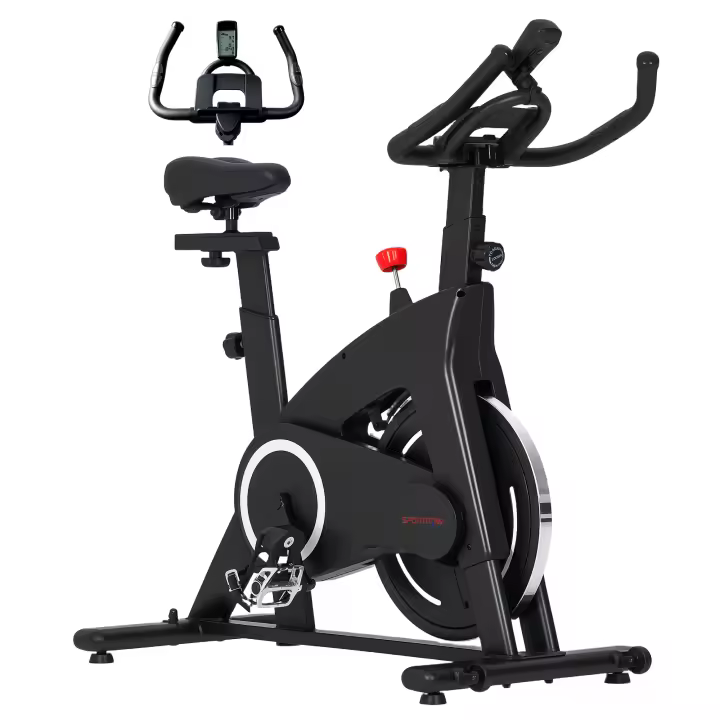 SPORTNOW Bicicleta Estática Bici Estática con Volante de Inercia 15 kg Pantalla LED Ejercicio Silencioso Manillar y Asiento Ajustable Carga 120 kg para Casa Gimnasio Negro - 1