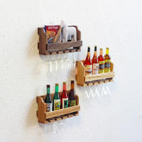 Estante De Vino De Miniatura Para Casa De Muñecas Decoración De Hogar Hecho De Madera Propiedades De Escena Montado En La Pared - details 3
