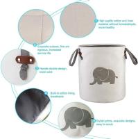 Cesta de almacenamiento Redonda y plegable de Algodón para habitación de Bebe, juguetes, ropa de Bebe y Gift (Elephant) (GRIs) - details 2