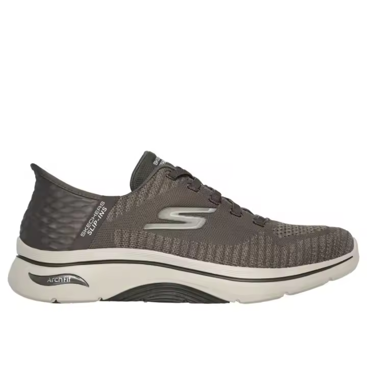 SKECHERS 216601 TPE GO WALK ARCH-FIT 2.0 GRAND SELECT 2 GREY SLIP-INS + ARCH-FIT - Zapatillas para caminar hombre taupe, comodidad y soporte avanzados - 1