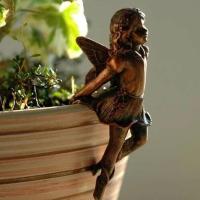 Decoración De Resina Para Jardín Fae Girl Colgante De Taza Combinación De Flor Borde De Canasta Ornamento Para Maceta - details 6