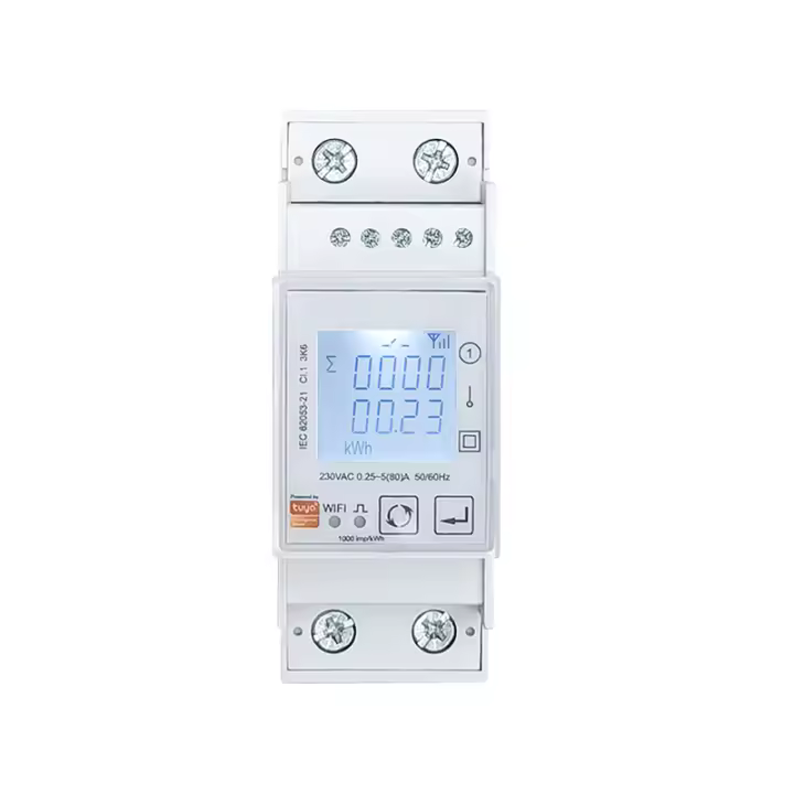 Medidor De Energía Inteligente Tuya ZigBee Fase Sola 80A En Rail Din Monitor De Potencia Voltaje Y Amperaje 110V 220V 50/60Hz Para Control Remoto Por App - 1
