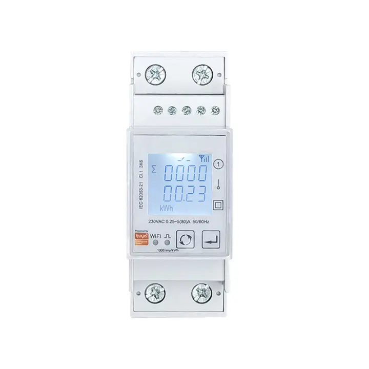 Medidor De Energía Inteligente Tuya ZigBee Fase Sola 80A En Rail Din Monitor De Potencia Voltaje Y Amperaje 110V 220V 50/60Hz Para Control Remoto Por App - 1