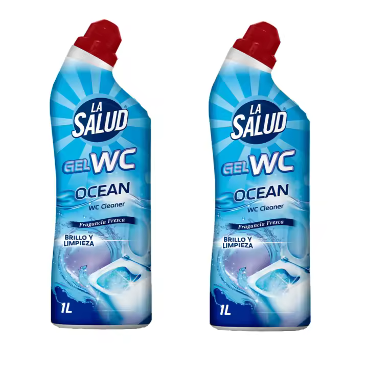 La Salud - Gel WC Ocean - Pack de 2 botellas Limpieza Impecable y Fragancia Duradera - Elimina Residuos y Malos Olores - Previene Incrustaciones - 750ml - 1