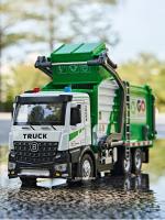 Camión De Basura Eléctrico a Escala 1:18 Con Luz Y Sonido Vehículo Educativo Para Niños Puertas Abiertas Modelo De Coche Miniatura - details 0