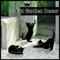 Decoración De Jardín Con Siluetas De Gatos Familiar Tiki - Estatuas Decorativas Para Exterior Hechas De Metal Charming Cat Garden Decorative Silhouette Outdoor Statues for Yard - details 3
