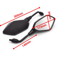 Par De Espejos Retrovisores Para Motocicleta Scooter E-Bike Espellos Convexos Imitación Fibra De Carbono 8mm 10mm Accesorios De Motocicleta - details 1