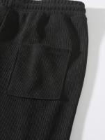 Shorts De Verano Para Hombre De Color Sólido Con Cordón Pantalones De Corduroy Casual Corte Corto Para Fitness - details 27