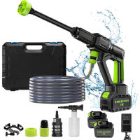 Hidrolimpiadora Portátil 80 BAR (1160 PSI) - Motor Sin Escobillas - 6 en 1 con Espuma Activa - Batería 4.0Ah (60 min) - 3 Velocidades｜Para Auto/Suelos｜IPX5 - Plegable - details 1