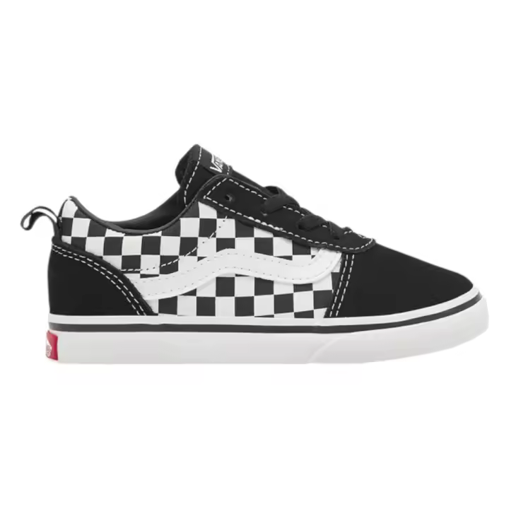 Zapatillas Vans Ward Td Slip-On Checkered Negro Blancas Vn0A3Qu1Pvj1 Niño Cordon Elastico - 1