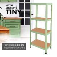 Ociodual Estanteria Metalica Tiny Verde, Estante Ideal para Hogar, Estanterias Trastero, Muebles, Oficina, Estanterias Almacenaje Divisible, Sin Tornillos, 240kg, 4 Baldas MDF, 150x60x30cm - details 2