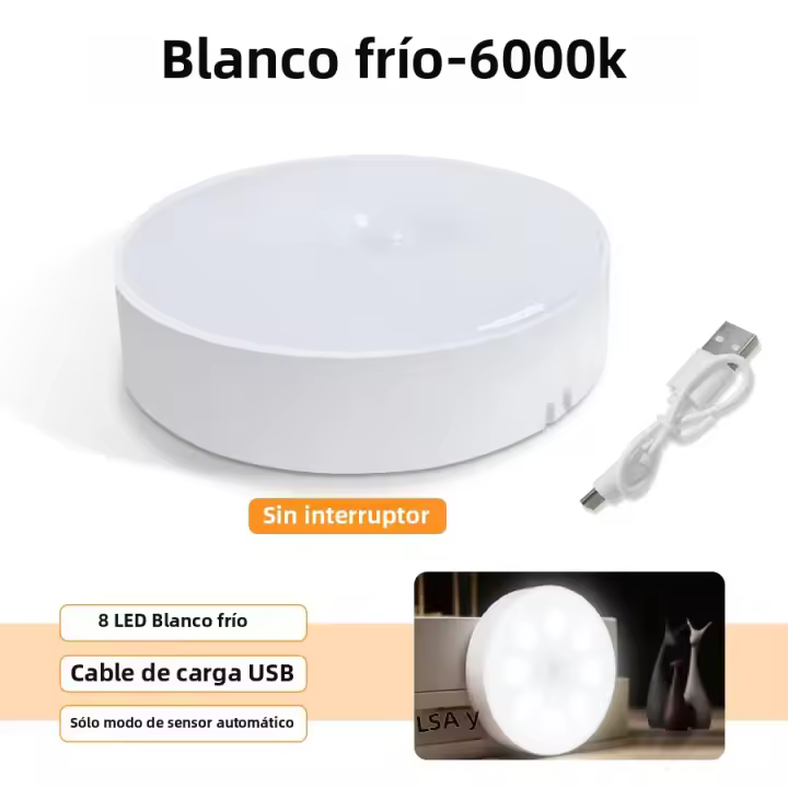 Lámparas Nocturnas LED Recargables Con Sensor De Movimiento 4pcs Decoración De Pared Para Dormitorio Cocina Armario Luz Noturna Para Niños - 1