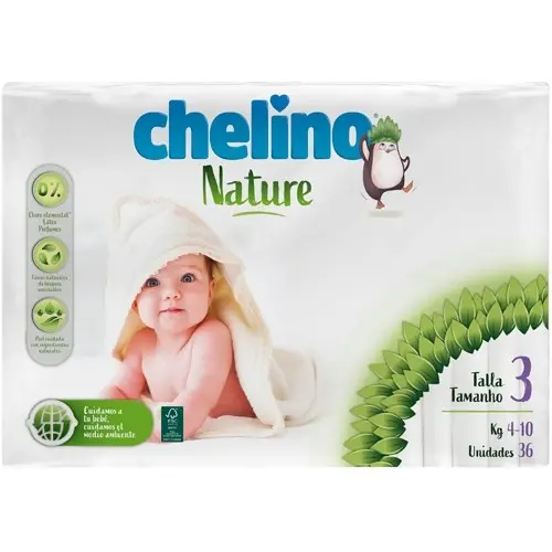 Chelino Nature Pañal Talla 3  4-10 Kg 36 Unidades - 1
