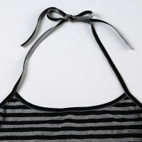 Conjunto De Top Halter Y Falda Mini A-Line Para Mujer Diseño Casual Trendy Ropa De Verano Estilo Slim Malla Blended Sin Mangas - details 2