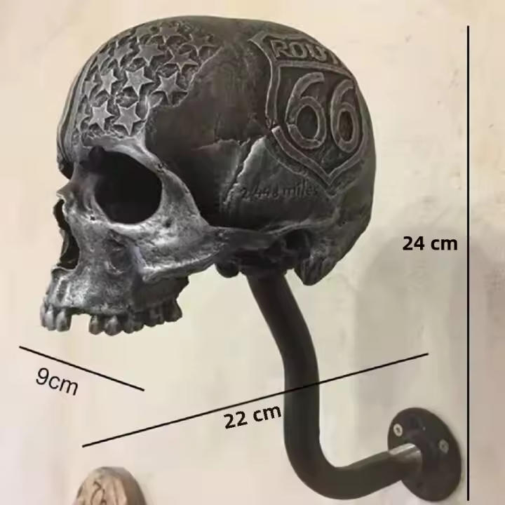 Soporte De Pared Para Casco De Motocicleta Creativo Y Fresco En Forma De Cráneo Soporte De Almacenamiento Para Chaquetas Y Cascos De Bicicleta Decoración Para La Pared Unisex - 1
