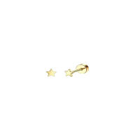 2Pcs Aretes Planos Dorados Para Mujer Aretes De Agujero Pequeños Con Cierre De Tornillo Hipoalergénicos Estilo Huggie - details 14
