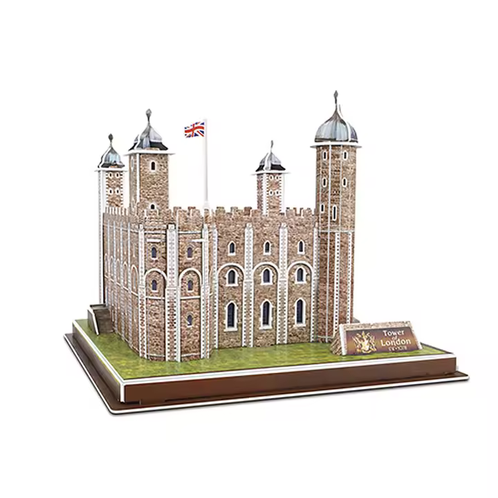 DAM. Puzle 3D de cartón de la Torre de Londres. 38 piezas. 22x23x23cm. - 1