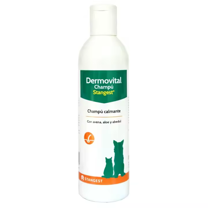 Dermovital Champú 250 ml champú calmante para pieles atópicas de perros y gatos Stangest - 1