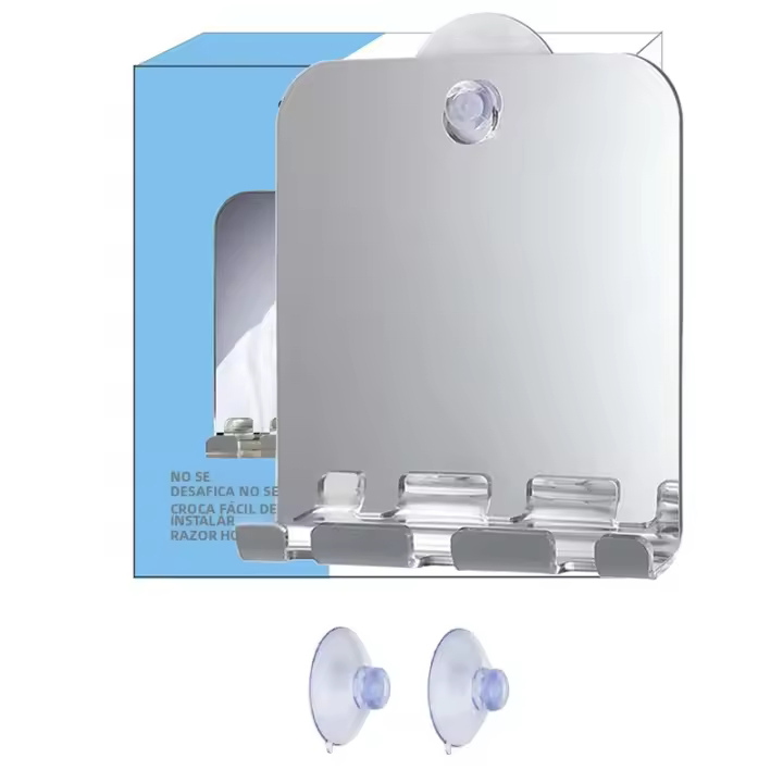 Espejo De Viaje Inquebrantable Y Sin Niebla Con Gancho Para Afeitado Y Succión Para Baño Espejo De Lavabo Para Pared Sin Niebla - 1
