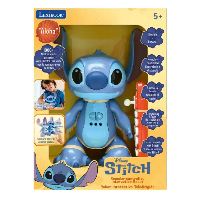 ROBOT INTERACTIVO STITCH  STITCHi2 - Bilingüe EN/ES, Stitch teledirigido interactivo ¡con la voz real de Stitch!  VALUVIC - 1