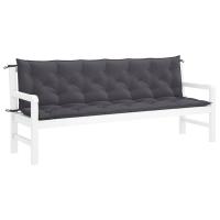 vidaXL Cojín de banco de jardín tela Oxford 200x(50+50)x7 cm en color Antracita/Gris | acolchados duraderos para sofás de jardín terraza exterior - details 0