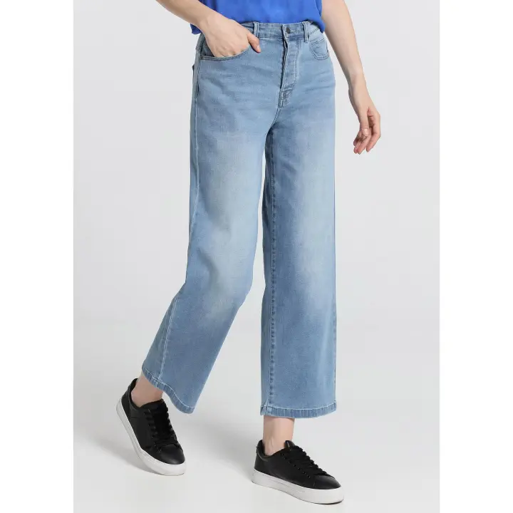 CIMARRON - Jeans Aurora-Ariane - Caja Media - Straight Wide Crop - Tallaje en Pulgadas- Tallaje en Pulgadas - 1