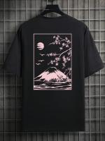 Camiseta De Algodón Para Hombre Con Impresión De Cerezo De Mont Fuji Moda Casual Veraniega Top Hip Hop Manga Corta Cuello Redondo - details 3