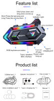 Casco De Motocicleta Y20 MAX Con Intercomunicador Bluetooth Y Luz RGB De Batería 1000mAh Impermeable IPX6 V5.3 Effect Para Motos - details 15