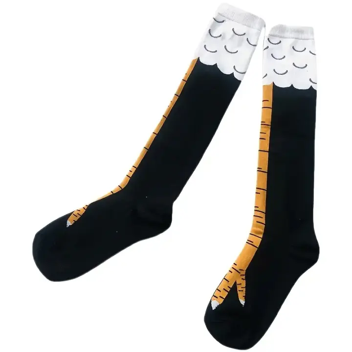 1 Pares De Medias De Rodilla Para Mujer En Forma De Pollito Divertidas Y Cómodas Para Halloween Material Transpirable Estilo Innovador - 1