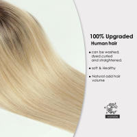 Peluca De Extensiones De Cabello Humano Remy Ombre Marrón Rubia Con Franja Base De Seda Piezas De Clip Para Mujeres Peluca De Topper De Cabello - details 14
