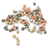 200-300pcs Cuentas De Espaciador Cuadradas CCB Rosa Oro Para Creación De Joyas DIY Pulseras Collares Accesorios Tamaño 3-4mm - details 5