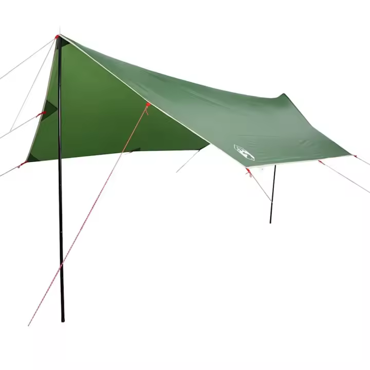 vidaXL Lona de camping impermeable verde 460x305x210 cm - 1