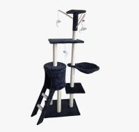 Árbol Rascador Gris 50x35x138cm Arbol para Gatos con Plataforma Torre Rascador Escalador para 2-3 Gatos Medianos Estable Rascador con Nidos Hamaca Plataformas Juguete Poste De Sisal Natural ref 51093 - details 0