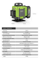 16 Lines 4D Laser Level 360°Self-leveling Horizontal and Vertical Cross Super Powerful Green Laser Beams 4800mAh Laser Level - details 1