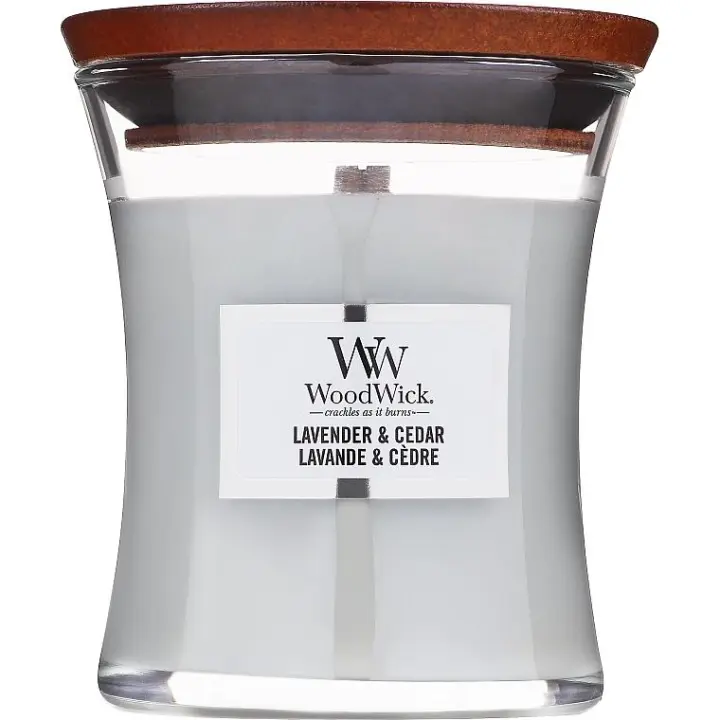 WoodWick Vela, Cera, Lavanda Y Cedro, Medium, 275gr - 1