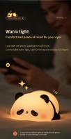 Lámpara Nocturna De Silicona Suave Con Diseño De Panda LED Recargable Para Dormitorio Regalo Para Niños Luz Nocturna Ajustable Y Dimmable Con Sensor De Toque - details 4