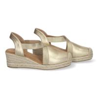 Sandalias de Cuña de Yute para Mujer, Estilo Elegante y Casual plata o dorado - details 0