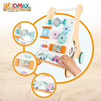 WOOMAX - Andador madera para bebés, carrito andador, 29,5x33x47 cm, juguetes de madera para bebés, incluye actividades, espejo, figuras interactivas, madera FSC, juguete multisensorial, juguetes infantiles, juegos para niños de 1 año - details 3