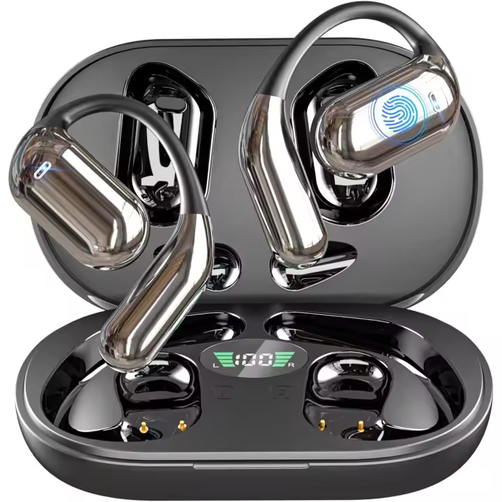 Auriculares inalámdricos, Nuevos auriculares con Micrófono HD, estéreo bilateral, Diseño Abierto, cables, resistentes al agua IPX5 - 1