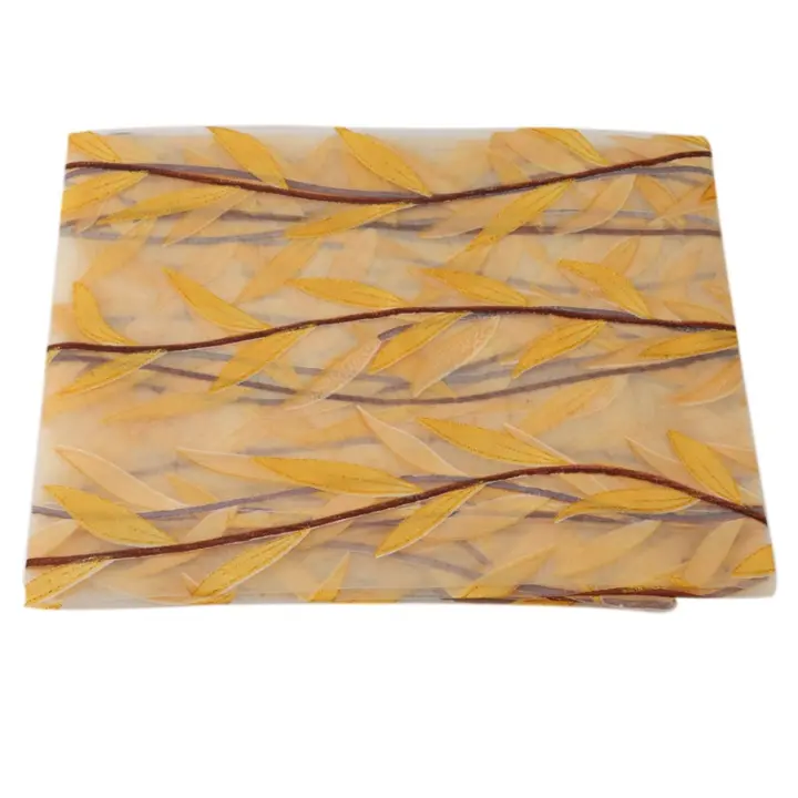2 Panel Cortina De Hojas De Sauce Verde Estampado Diseño Transparente Patrón Voile Colgar Puerta Ventana Textil Hogar - 1