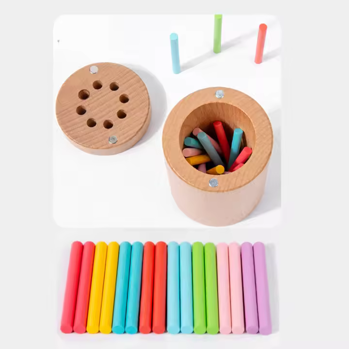 Juguetes De Madera Montessori Para Niños Edad Temprana Juego De Colores Y Formas Mejora El Desarrollo Motor Y Educativo - 1