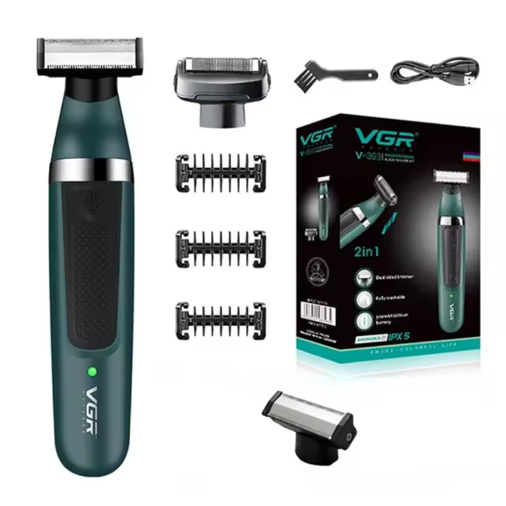VGR Razor Máquina De Afeitar Eléctrica Profesional Para Hombres Afeitado Y Peinado De Barba 2 En 1 Recargable Impermeable V-393 - 1