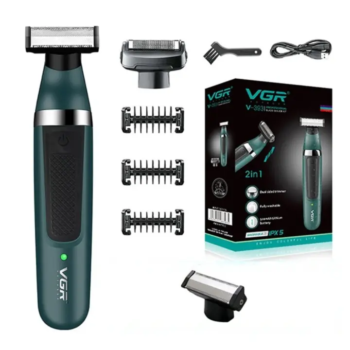 VGR Razor Máquina De Afeitar Eléctrica Profesional Para Hombres Afeitado Y Peinado De Barba 2 En 1 Recargable Impermeable V-393 - 1