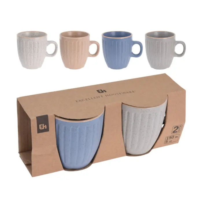 Excellent Tazas Facetas 15 Cl Surtidas Lote 2 - Loza de Alta Calidad - 1