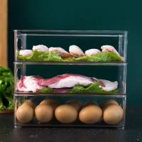 Organizador De Cajones Transparente Almacenamiento Para Frutas Alimentos Cosméticos Joyas Jars Piled up En El Frigorífico - details 19