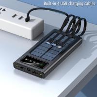 Cargador solar portátil de 20 000 mAh, badería externa de apoyo para camping, Cargador con panel solar, Dos linternas y 4 cables USB. - details 3