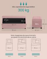 Banco de Pie de Cama, Banco Almacenaje, Soporta hasta 300 kg, para Sala de Estar, Dormitorio, Entrada, Gris y Rosa, 40 x 110 x 40 cm - details 11
